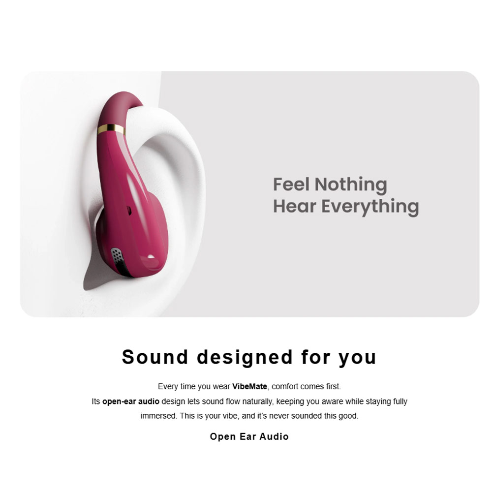 Picture of HiFuture VibeMate Premium Bluetooth 5.4 Comfort Open Ear Headphones Waterproof with ENC Noise Cancellation (Latte)