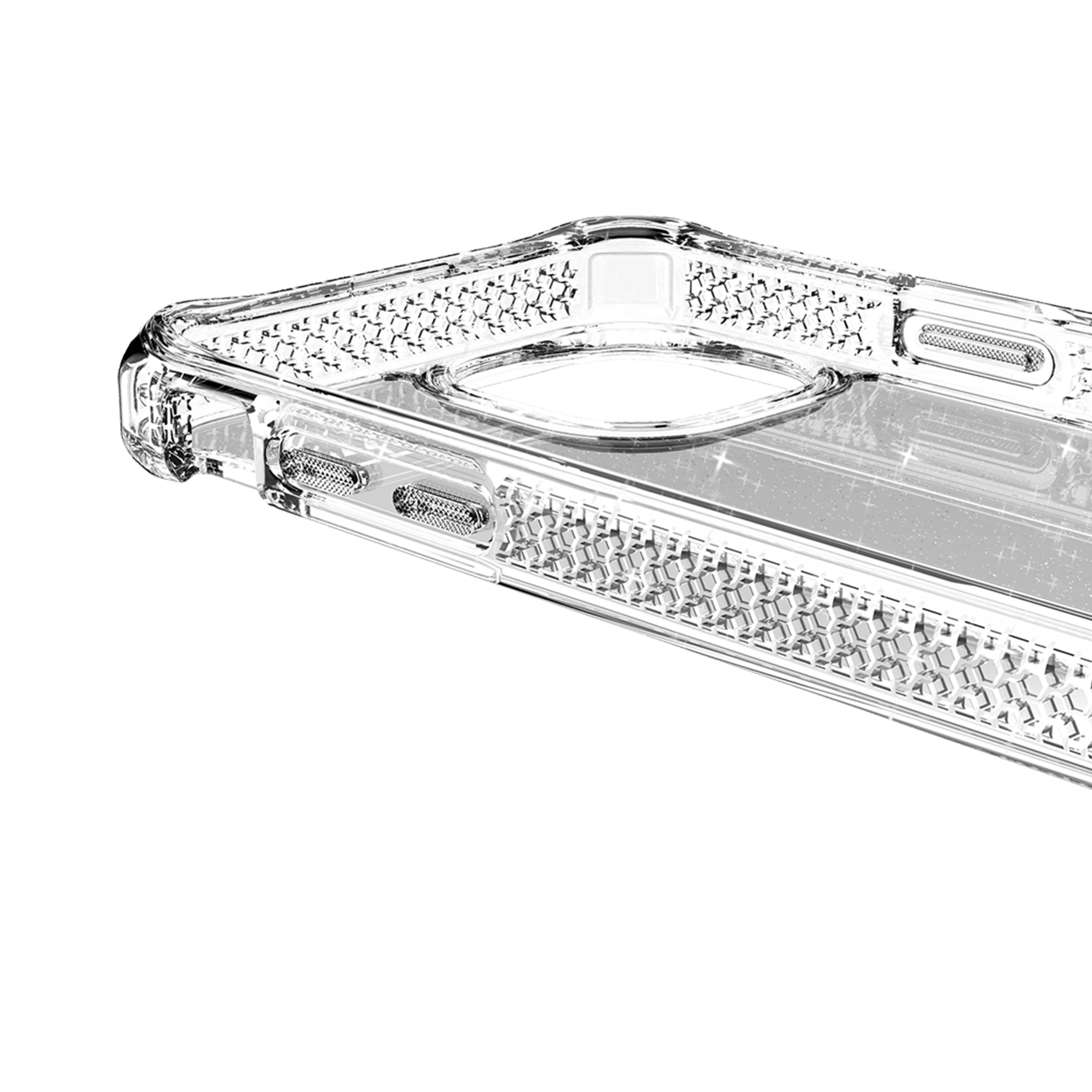 Picture of Apple iPhone 13 Pro 6.1 Case | ITSKINS Hybrid Spark Glitter ANTIMICROBIAL Certified Antishock Protection Case for iPhone 13 Pro 6.1 (Transparent)