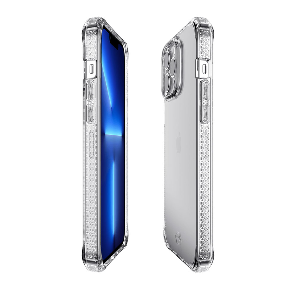Picture of Apple iPhone 13 Pro Max 6.7 Case | ITSKINS SPECTRUM CLEAR ANTIMICROBIAL Certified Antishock Protection Case for iPhone 13 Pro Max (Clear Transparent)