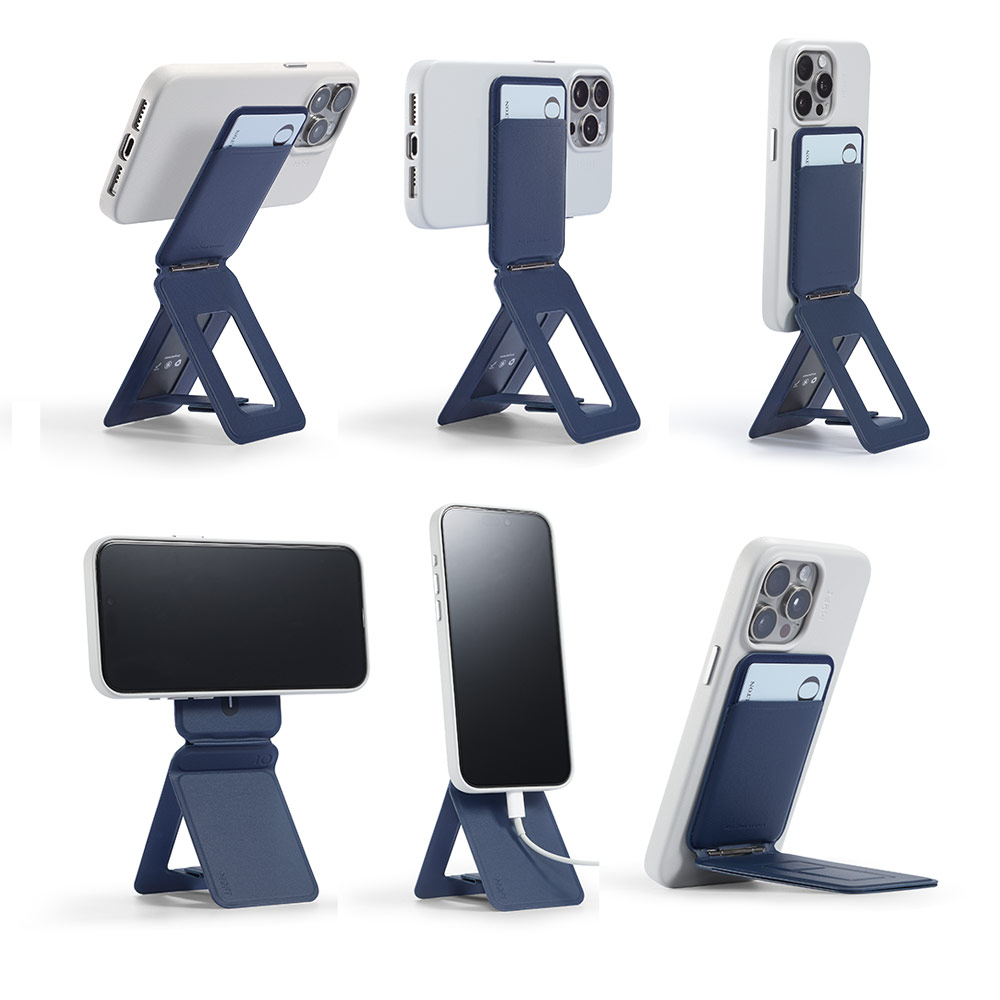 Picture of Apple iPhone 15 Pro 6.1 | MOFT MOVAS Snap Wallet Tripod Stand for iPhone 13 iPhone 14 Pro Max iPhone 15 Pro Max Card Holder Phone Stand (Navy Blue)
