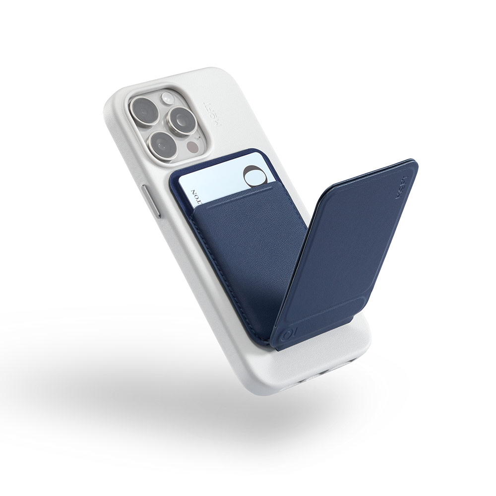 Picture of Apple iPhone 15 Pro 6.1 | MOFT MOVAS Snap Wallet Tripod Stand for iPhone 13 iPhone 14 Pro Max iPhone 15 Pro Max Card Holder Phone Stand (Navy Blue)