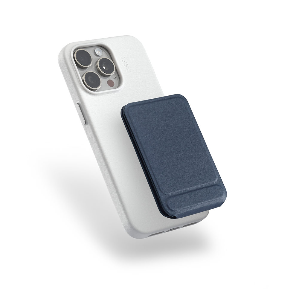 Picture of Apple iPhone 15 Pro 6.1 | MOFT MOVAS Snap Wallet Tripod Stand for iPhone 13 iPhone 14 Pro Max iPhone 15 Pro Max Card Holder Phone Stand (Navy Blue)