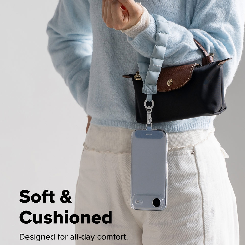 Picture of Ringke Eye Catching Holder Link & Puffer Hand Strap for Phone case (Snow White)