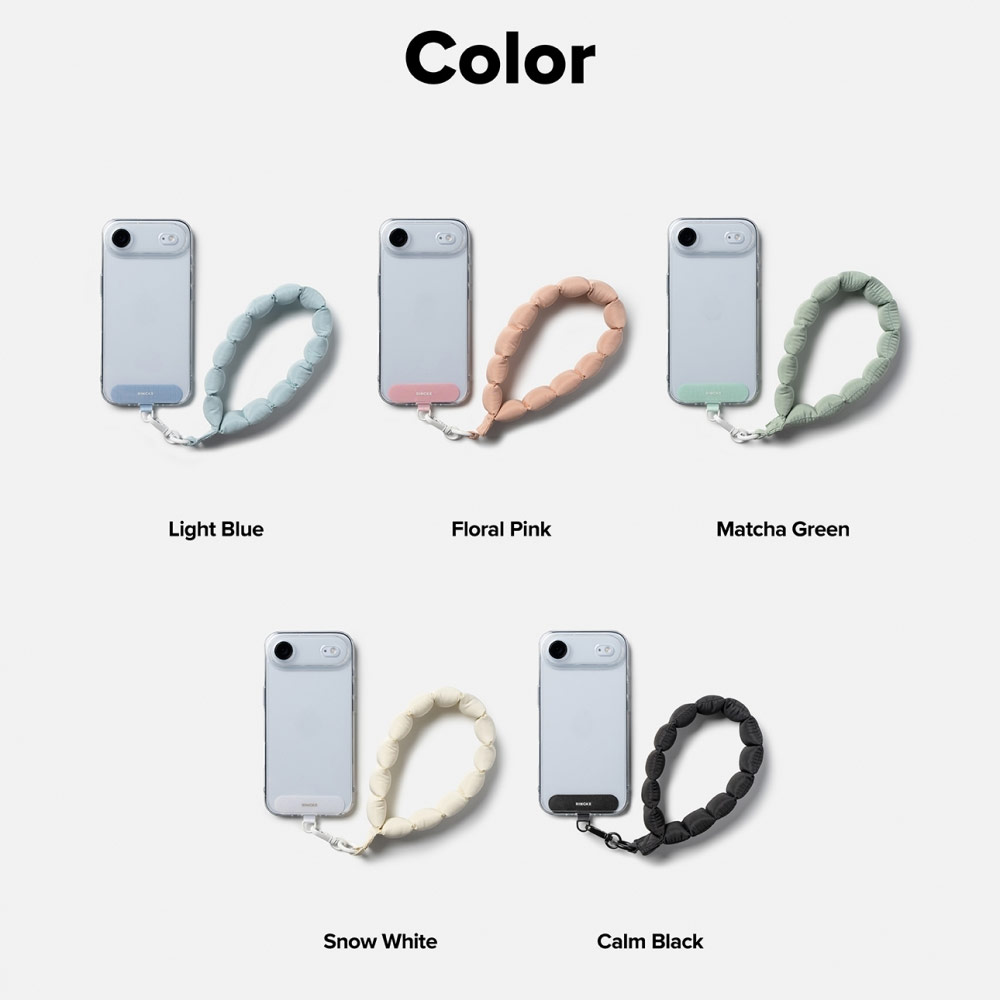 Picture of Ringke Eye Catching Holder Link & Puffer Hand Strap for Phone case (Floral Pink)