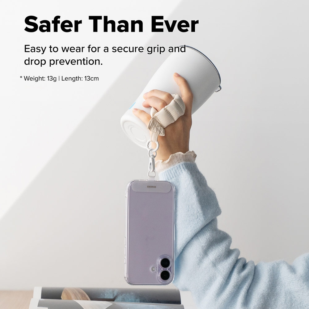 Picture of Ringke Eye Catching Holder Link & Puffer Finger Strap for Phone case (Light Blue)