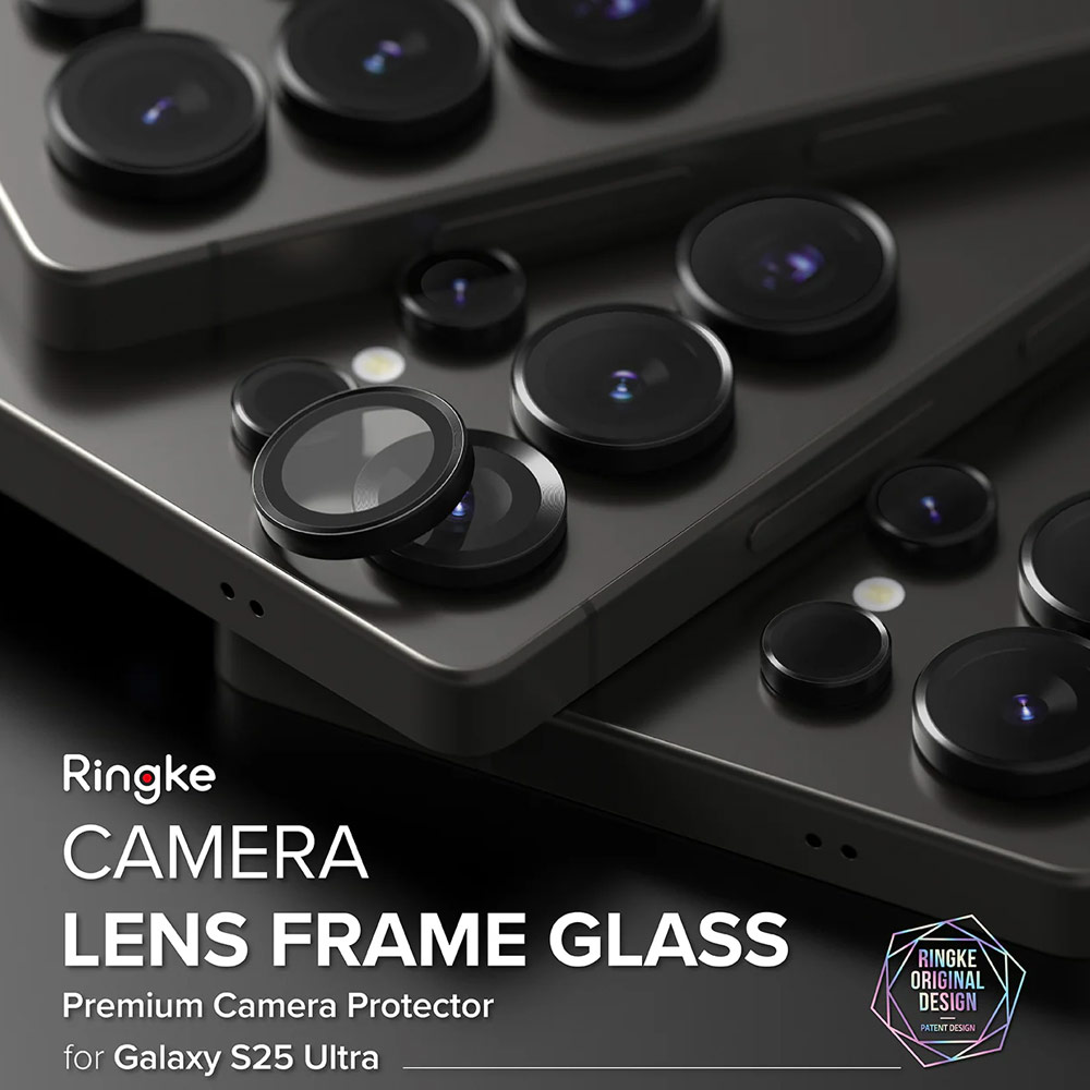 Picture of Samsung Galaxy S25 Ultra  | Ringke Camera Lens Frame Glass Protector with Easy Installation for Samsung Galaxy S25 Ultra (Black)