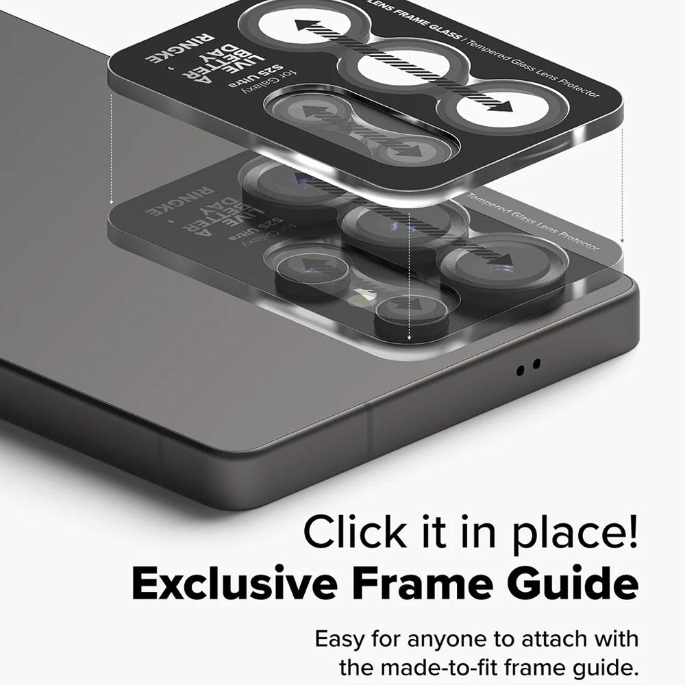 Picture of Samsung Galaxy S25 Ultra  | Ringke Camera Lens Frame Glass Protector with Easy Installation for Samsung Galaxy S25 Ultra (Black)