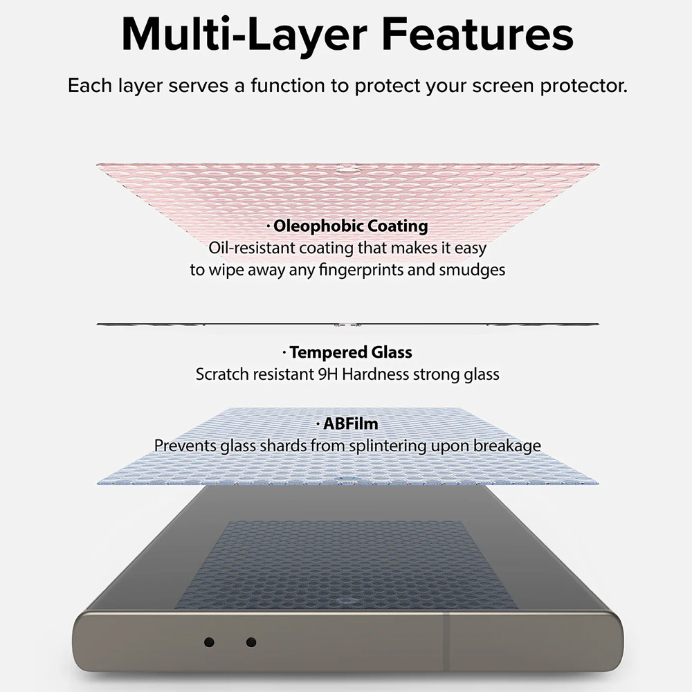 Picture of Samsung Galaxy S24 Ultra Screen Protector | Ringke Easy Slide Tempered Glass Screen Protector with Easy Installation Jig Kit for Samsung Galaxy S24 Ultra (HD Clear) 2 Pack