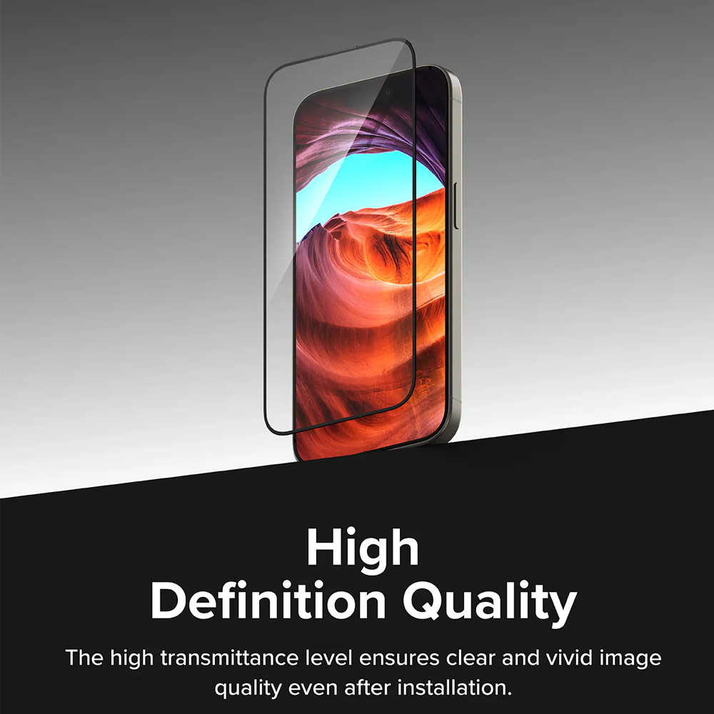 Picture of Apple iPhone 15 Pro Max 6.7 Screen Protector | Ringke Easy Slide Tempered Glass Screen Protector with Easy Installation Jig Kit for iPhone 15 Pro Max 6.7 (HD Clear) 2 Pack