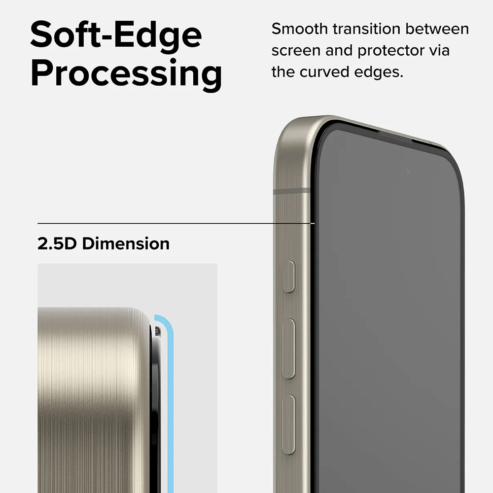 Picture of Apple iPhone 15 Pro Max 6.7 Screen Protector | Ringke Easy Slide Tempered Glass Screen Protector with Easy Installation Jig Kit for iPhone 15 Pro Max 6.7 (HD Clear) 2 Pack