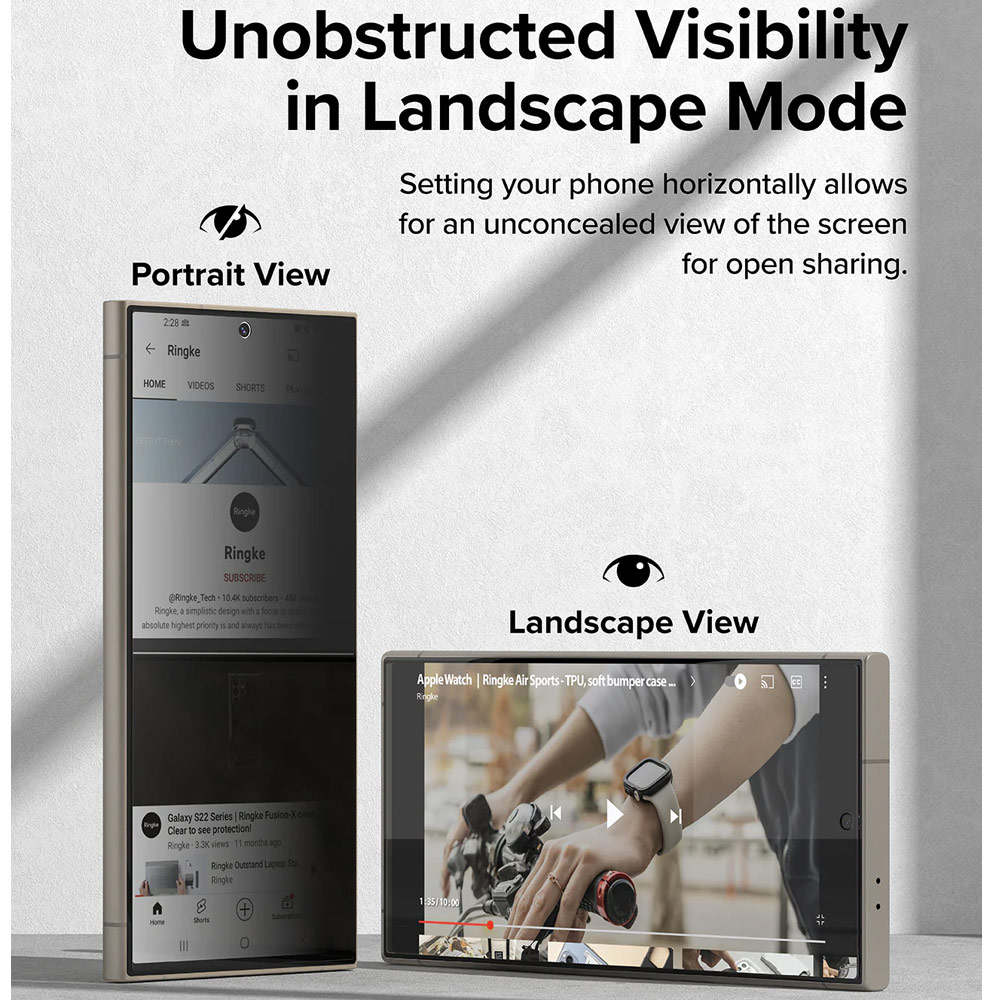 Picture of Samsung Galaxy S24 Ultra Screen Protector | Ringke Easy Slide Tempered Glass Screen Protector with Easy Installation Jig Kit for Samsung Galaxy S24 Ultra (Privacy Anti Peep) 2 Pack