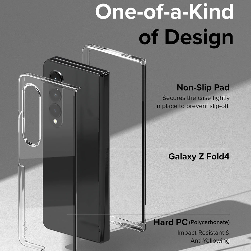 Picture of Samsung Galaxy Z Fold 4 Case | Ringke Slim Protection Anti Yellow Clear PC Hard Case for Samsung Galaxy Z Fold 4 (Matte)