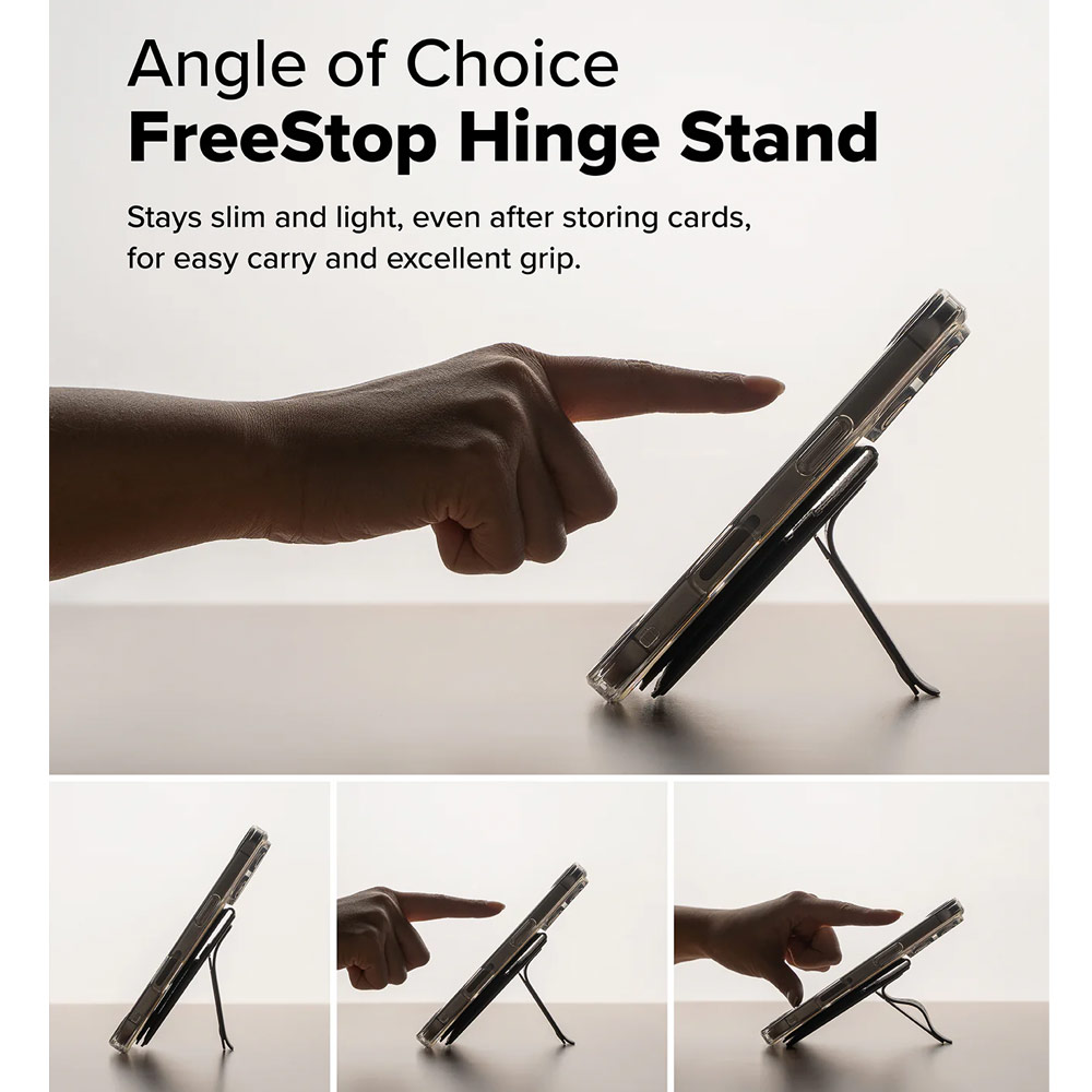 Picture of Apple iPhone 15 Pro Max 6.7 | Ringke Slide Grip PU Wallet Magnetic for iPhone 15 iPhone 16 Pro Max Card Holder Phone Stand (Beige Pink)