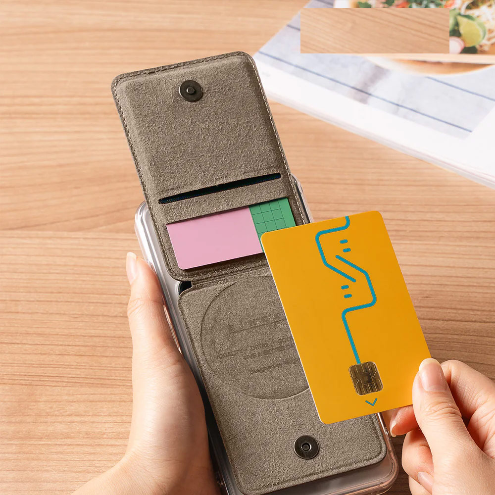 Picture of Apple iPhone 15 Pro Max 6.7  | Ringke Slide Grip PU Wallet Magnetic for iPhone 15 iPhone 16 Pro Max Card Holder Phone Stand (Taupe Brown)