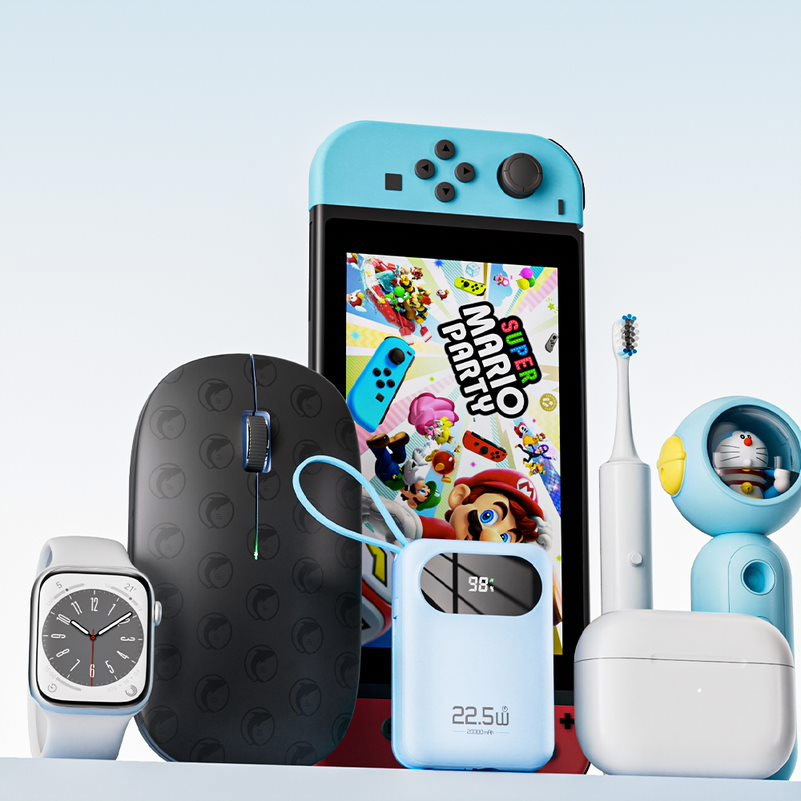 Picture of Rock Y11 Mini Compact Size PD 20W 20000mAh Travel Portable Small Palm Size Compact Mini Power Bank powerbank with Multiple Built in Cable USB C USB L (Black)