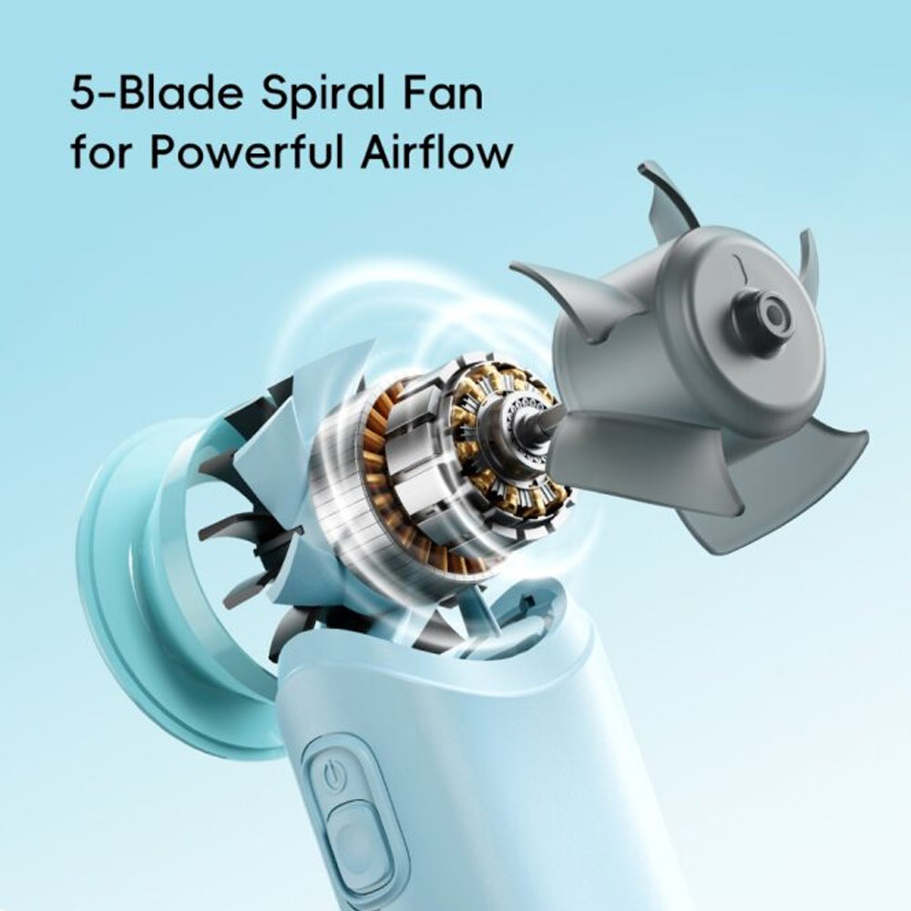 Picture of Rock Crayon ShinChan 5 Ultra Speed Strong Wind Force Portable Mini Handheld Fan 3000mAh 17400RPM (Beige)