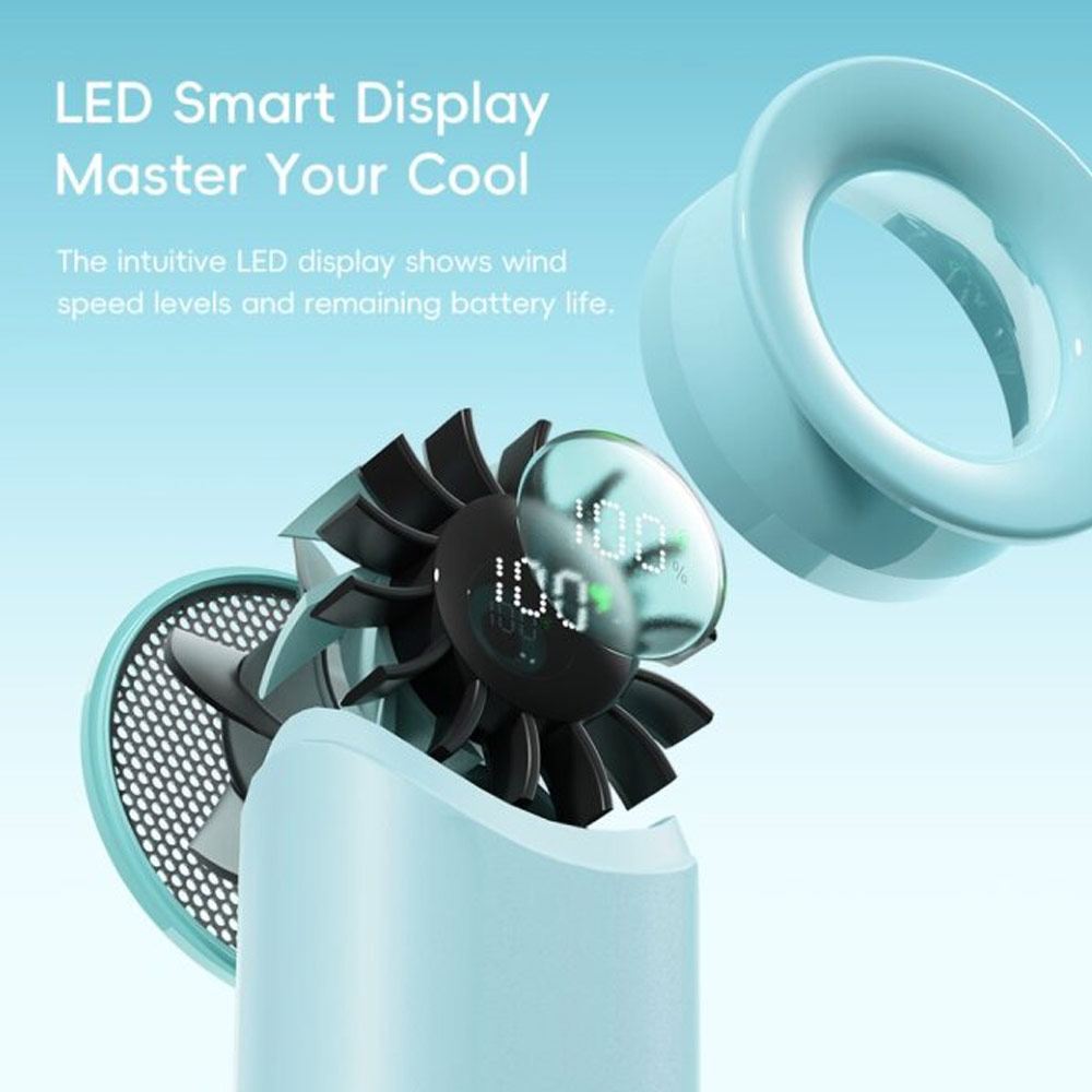 Picture of Rock Crayon ShinChan 5 Ultra Speed Strong Wind Force Portable Mini Handheld Fan 3000mAh 17400RPM (Beige)