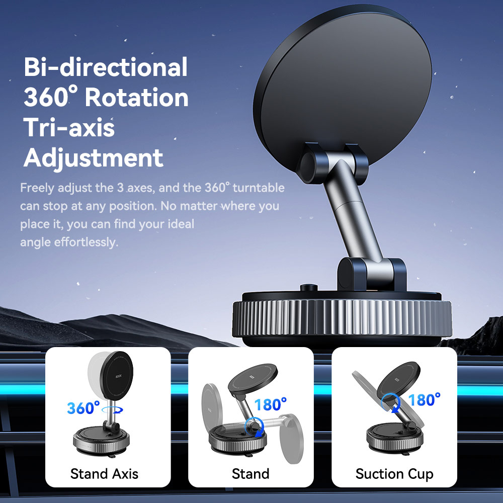 Picture of Rock Magnetic Car Holder Car Mount Phone Holder with Strong Vacuum Suction for Windscreen and Dashboard