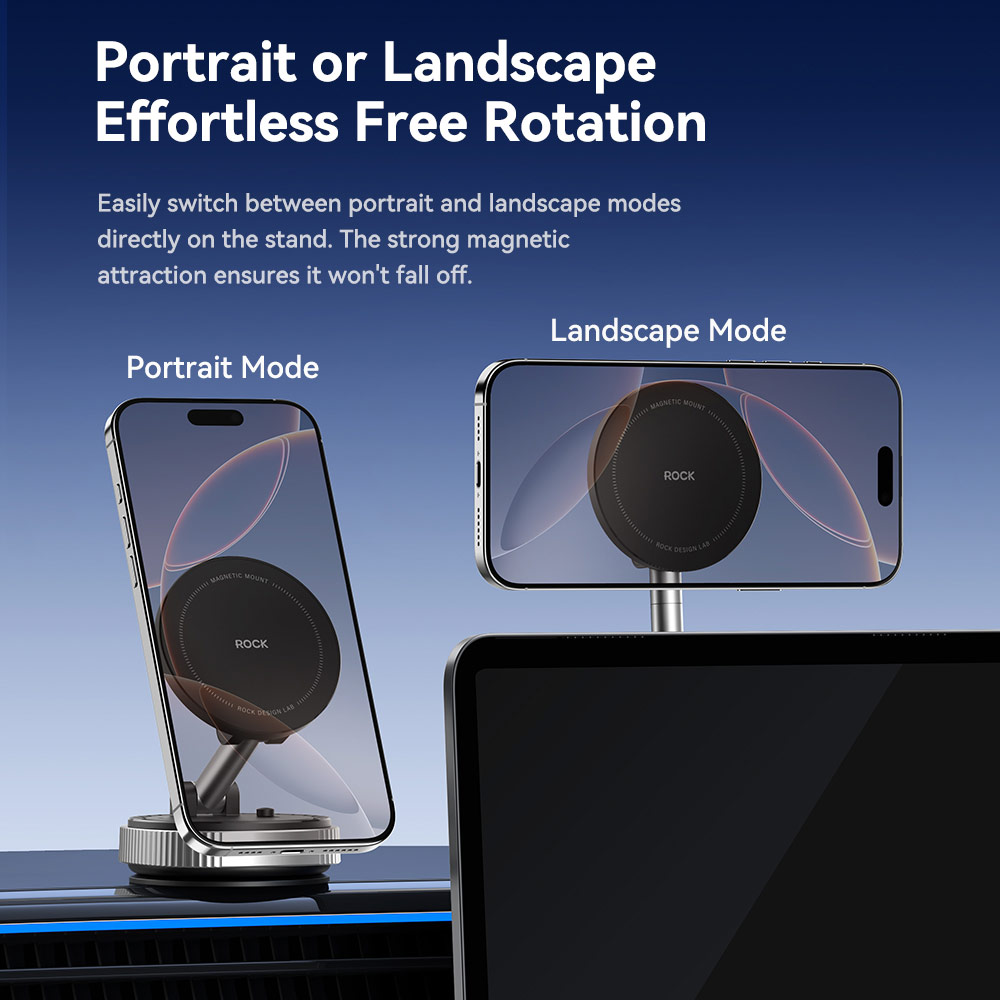 Picture of Rock Magnetic Car Holder Car Mount Phone Holder with Strong Vacuum Suction for Windscreen and Dashboard