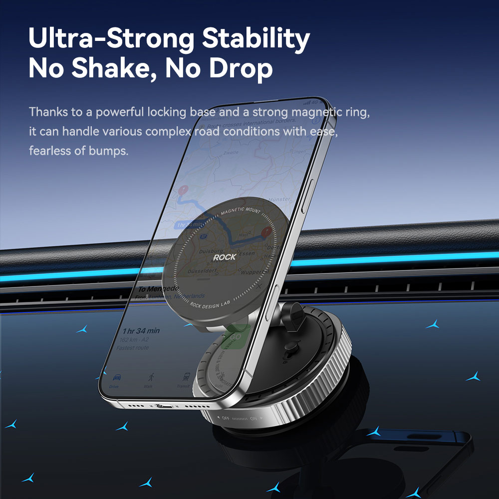 Picture of Rock Magnetic Car Holder Car Mount Phone Holder with Strong Vacuum Suction for Windscreen and Dashboard