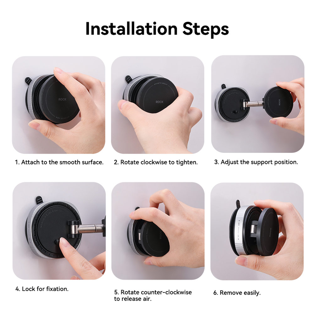 Picture of Rock Magnetic Car Holder Car Mount Phone Holder with Strong Vacuum Suction for Windscreen and Dashboard