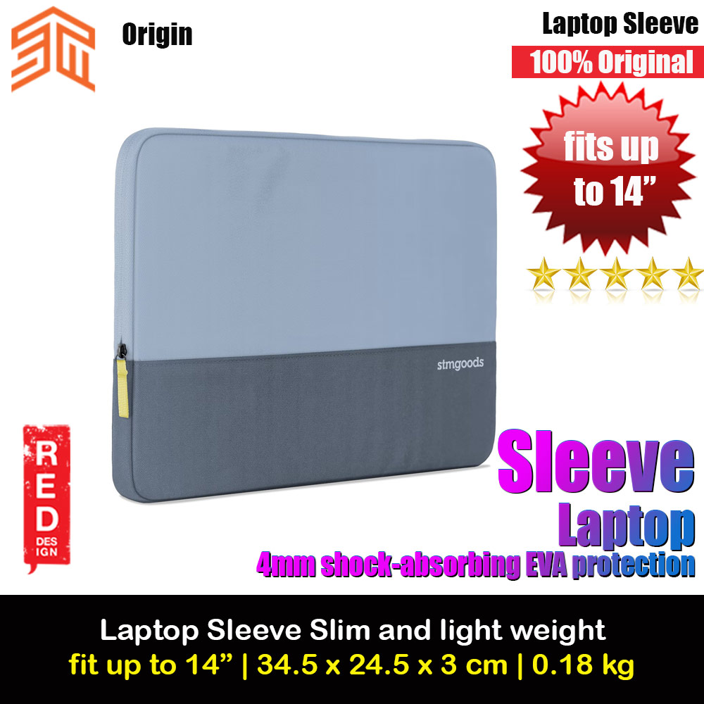 Picture of STM Origin Slim and Lightweight with Shock Absorbing Secure Zip Laptop Sleeve up to 14" - Glacier Blue Red Design- Red Design Cases, Red Design Covers, iPad Cases and a wide selection of Red Design Accessories in Malaysia, Sabah, Sarawak and Singapore 