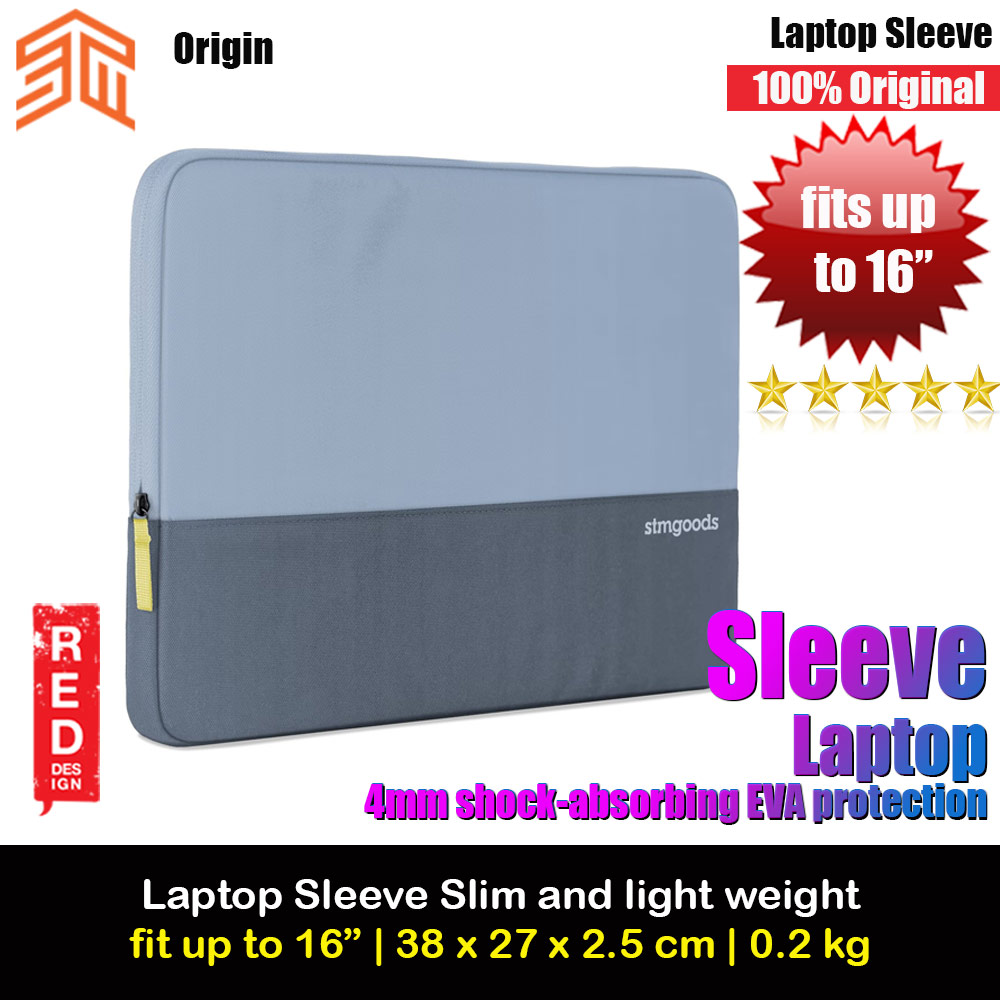 Picture of STM Origin Slim and Lightweight with Shock Absorbing Secure Zip Laptop Sleeve up to 16" - Glacier Blue Red Design- Red Design Cases, Red Design Covers, iPad Cases and a wide selection of Red Design Accessories in Malaysia, Sabah, Sarawak and Singapore 