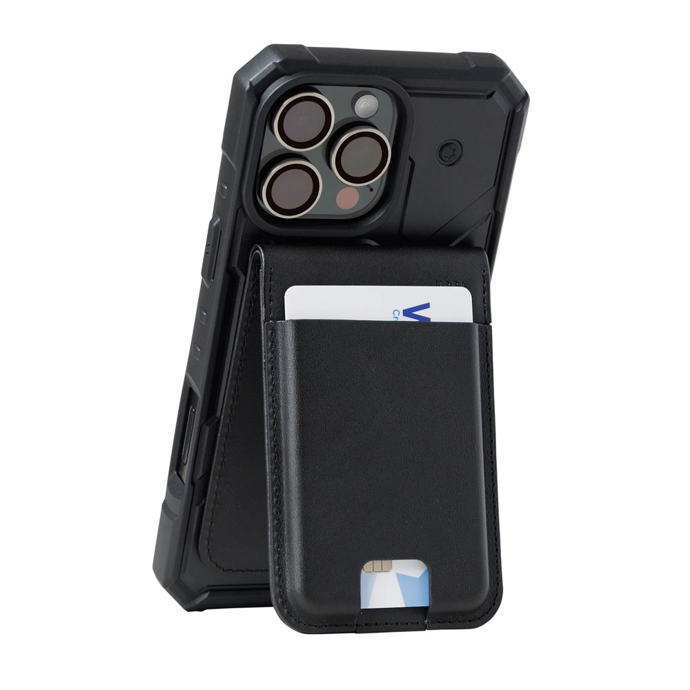 Picture of Apple iPhone 13 6.1  | UAG Metropolis Vegan Leather MagSafe Wallet and Stand Kickstand Card Holder Phone Stand (PU Leather)