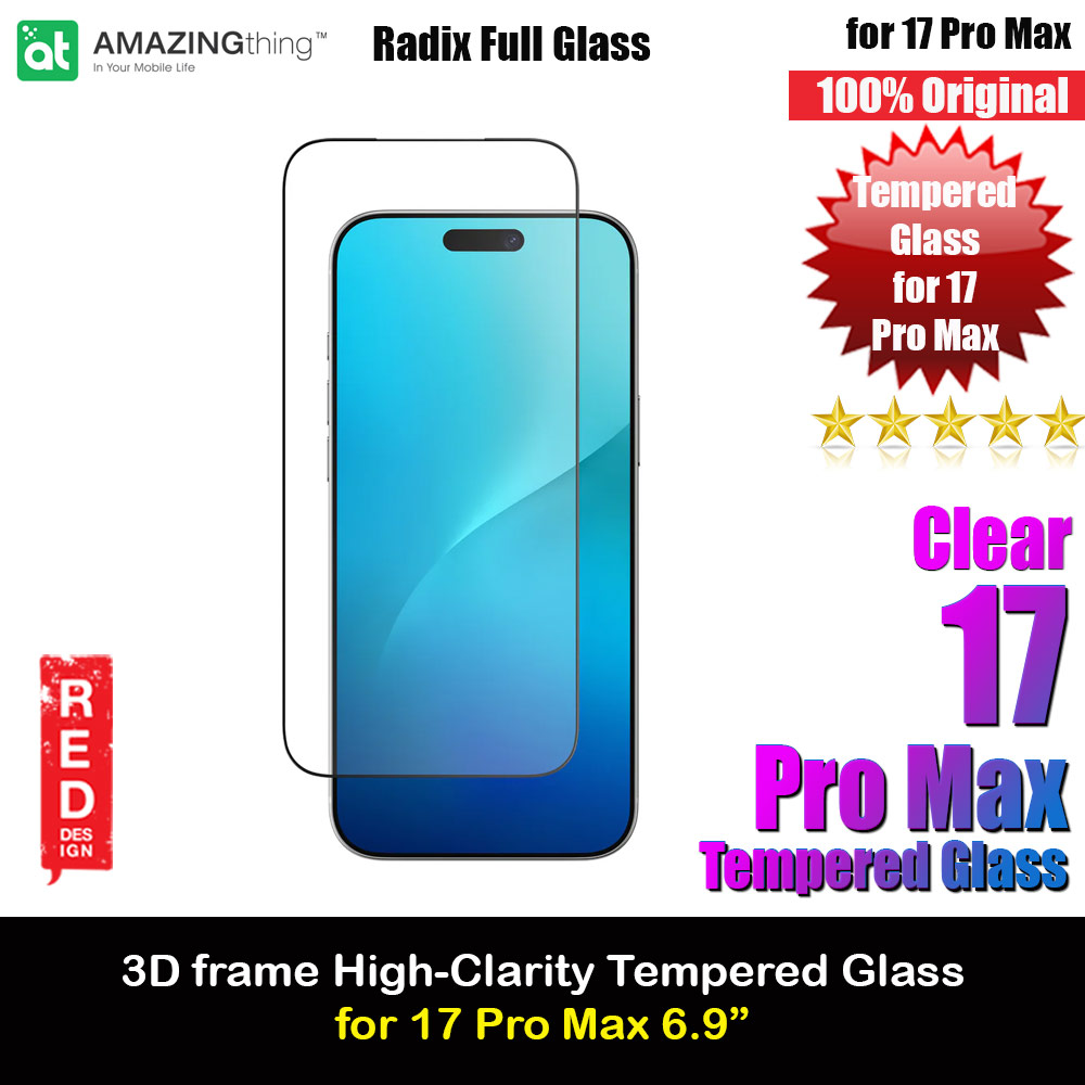 Picture of Amazingthing Radix Full Glass 3D Frame Tempered Glass for iPhone 17 Pro Max 6.9 (Ultra Clear) Apple iPhone 17 Pro Max 6.9- Apple iPhone 17 Pro Max 6.9 Cases, Apple iPhone 17 Pro Max 6.9 Covers, iPad Cases and a wide selection of Apple iPhone 17 Pro Max 6.9 Accessories in Malaysia, Sabah, Sarawak and Singapore 