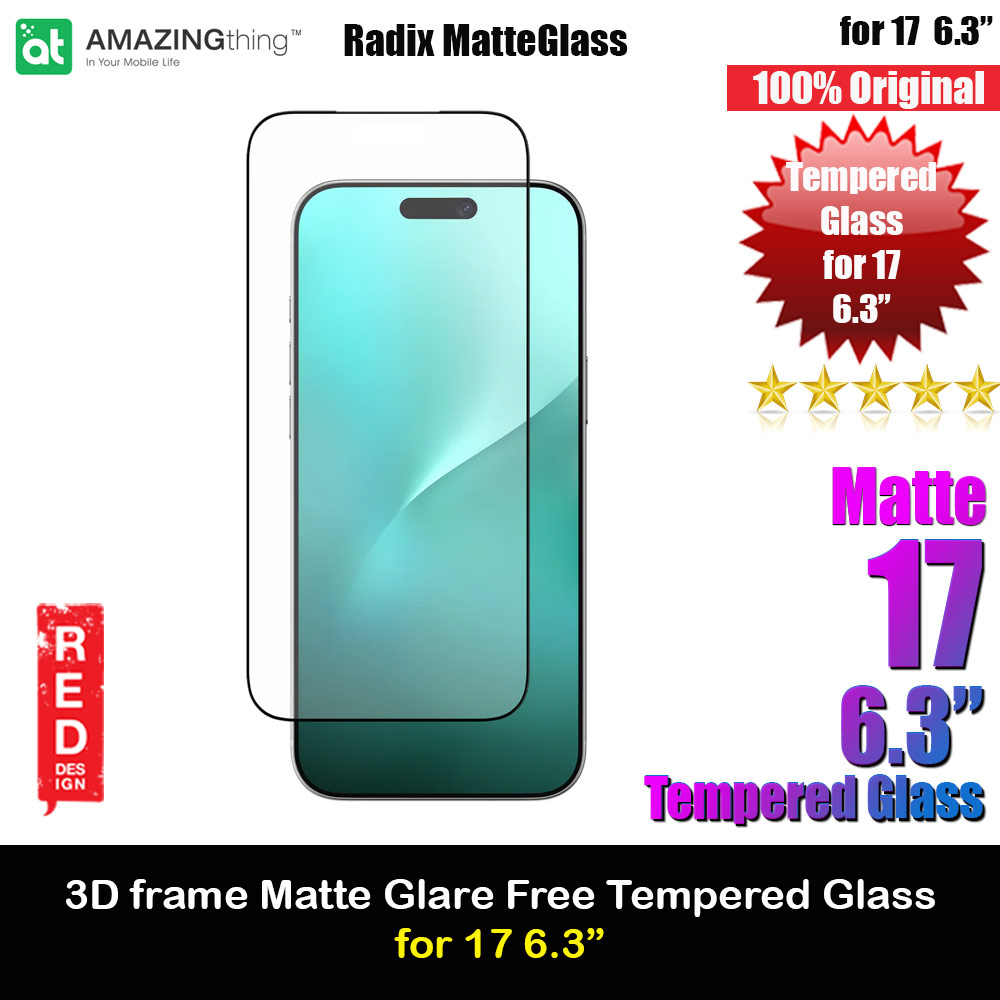 Picture of Amazingthing Radix Matte Anti Glare Full Glass 3D Frame Tempered Glass for iPhone 17 6.3 (Matte) Apple iPhone 17 6.3- Apple iPhone 17 6.3 Cases, Apple iPhone 17 6.3 Covers, iPad Cases and a wide selection of Apple iPhone 17 6.3 Accessories in Malaysia, Sabah, Sarawak and Singapore 
