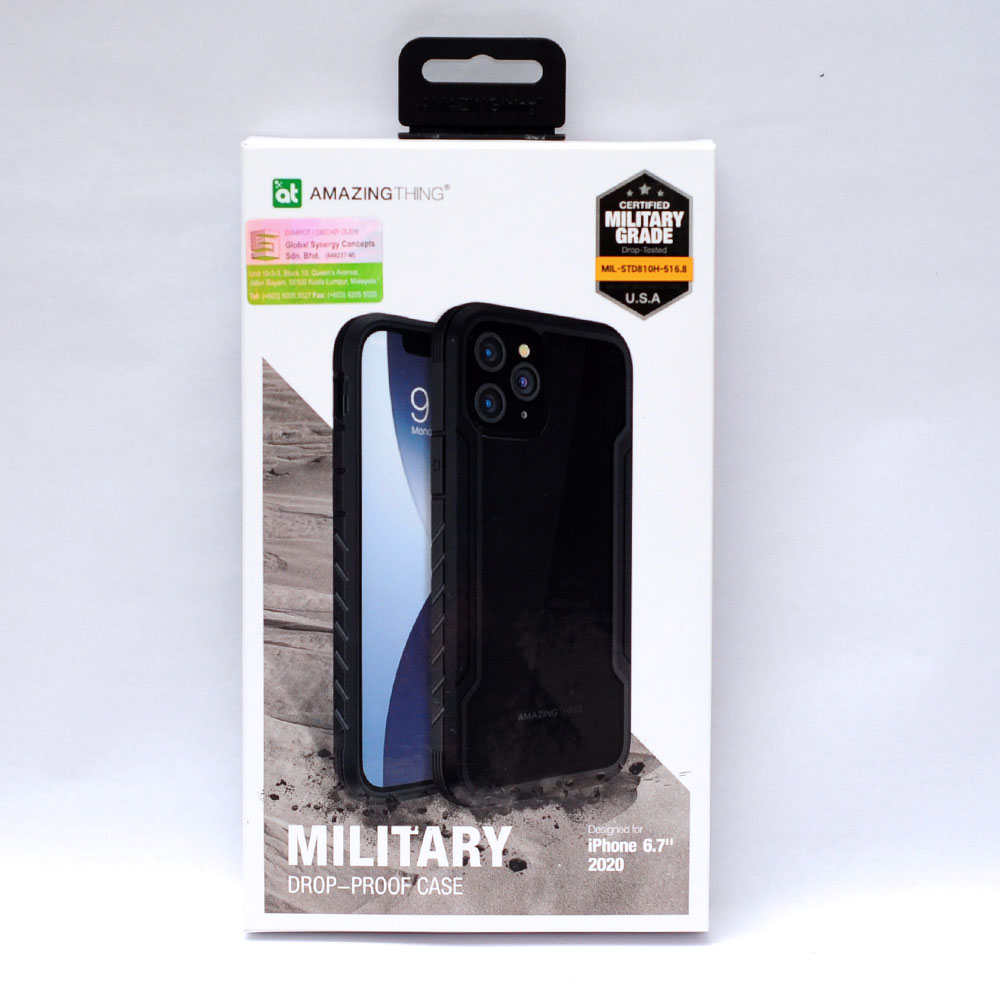 Picture of Apple iPhone 12 Pro Max 6.7 Case | Amazingthing Military Drop Proof Case for iPhone 12 Pro Max 6.7 (Black)