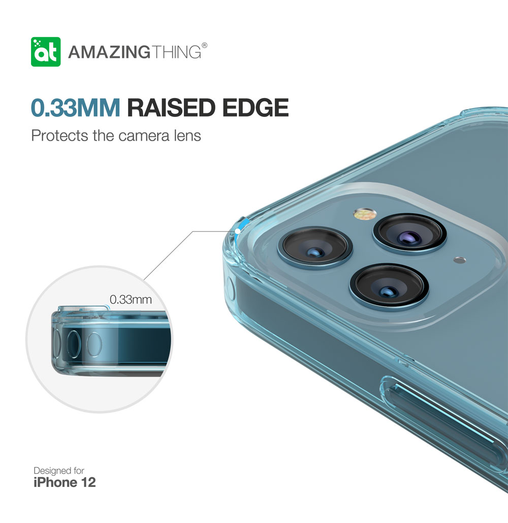 Picture of Apple iPhone 12 6.1 Case | Amazingthing Minimal Military Drop Proof Slim Case with antimicrobial for iPhone 12 iPhone 12 Pro 6.1 (Clear)