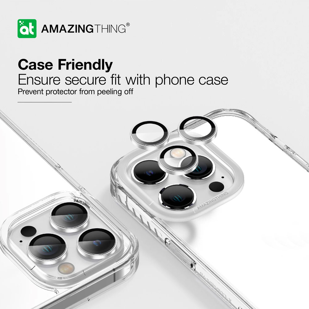 Picture of Apple iPhone 15 Pro 6.1  | Amazingthing Supreme AR Camera Lens Glass Aluminum Frame Defender Tempered Glass Protector for iPhone 15 Pro 6.1 iPhone 15 Pro Max 6.7 (3PCS Black)