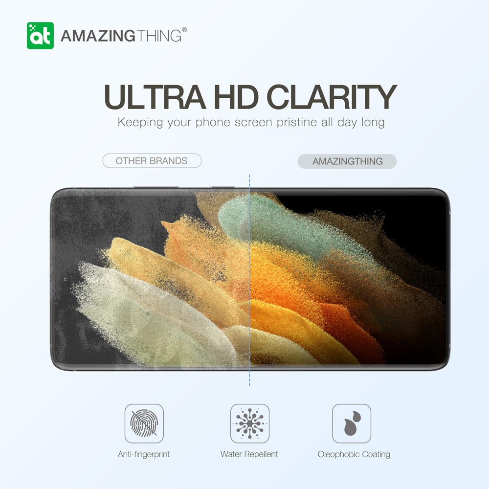Picture of Samsung Galaxy S21 6.2 | AmazingThing Supreme Glass 3D Loca Full Glue Tempered Glass with Ultrasonic Fingerprint Scanner Support for Samsung Galaxy S21 6.2 (DIY Glue Installation with UV Light)