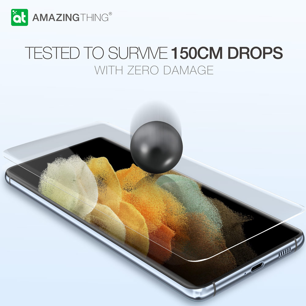 Picture of Samsung Galaxy S21 6.2 | AmazingThing Supreme Glass 3D Loca Full Glue Tempered Glass with Ultrasonic Fingerprint Scanner Support for Samsung Galaxy S21 6.2 (DIY Glue Installation with UV Light)