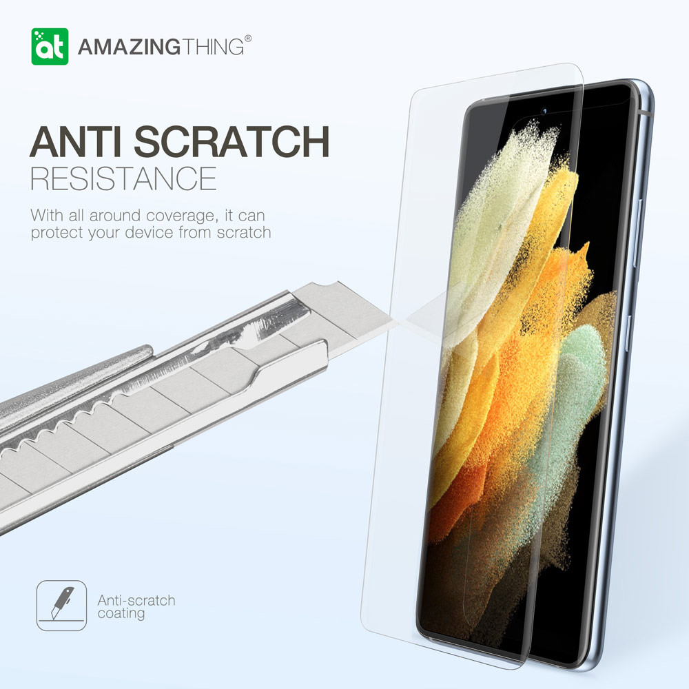 Picture of Samsung Galaxy S21 6.2 | AmazingThing Supreme Glass 3D Loca Full Glue Tempered Glass with Ultrasonic Fingerprint Scanner Support for Samsung Galaxy S21 6.2 (DIY Glue Installation with UV Light)
