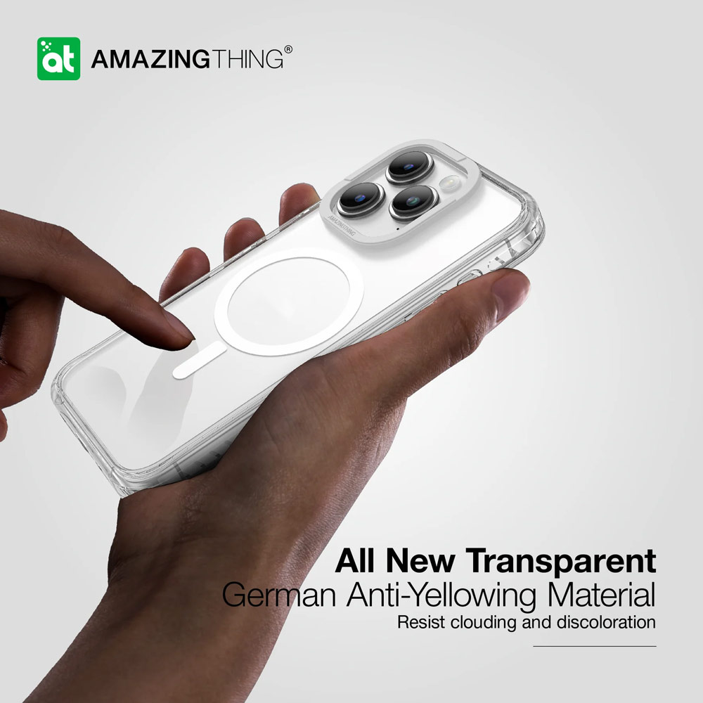 Picture of Apple iPhone 15 Pro Max 6.7 Case | Amazingthing TITAN PRO Drop Proof Magnetic Case for iPhone 15 Pro Max 6.7 (Clear)