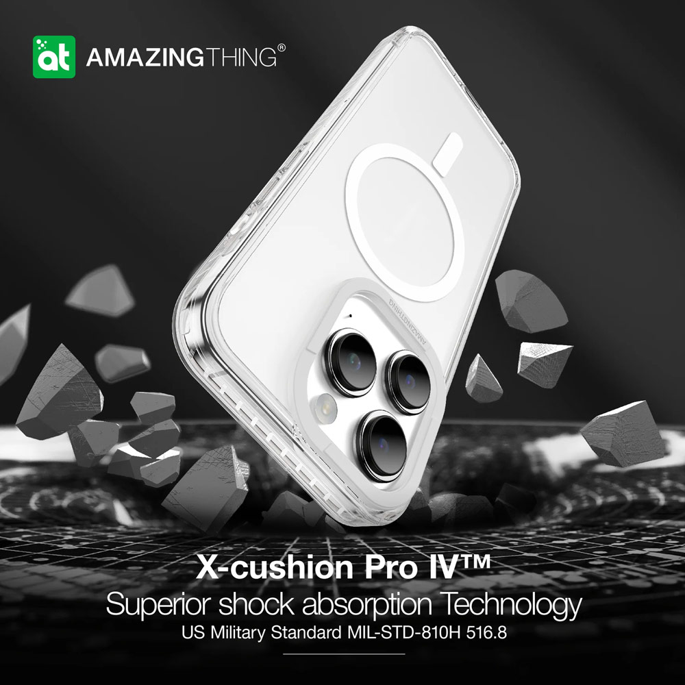 Picture of Apple iPhone 15 Pro Max 6.7 Case | Amazingthing TITAN PRO Drop Proof Magnetic Case for iPhone 15 Pro Max 6.7 (Clear)