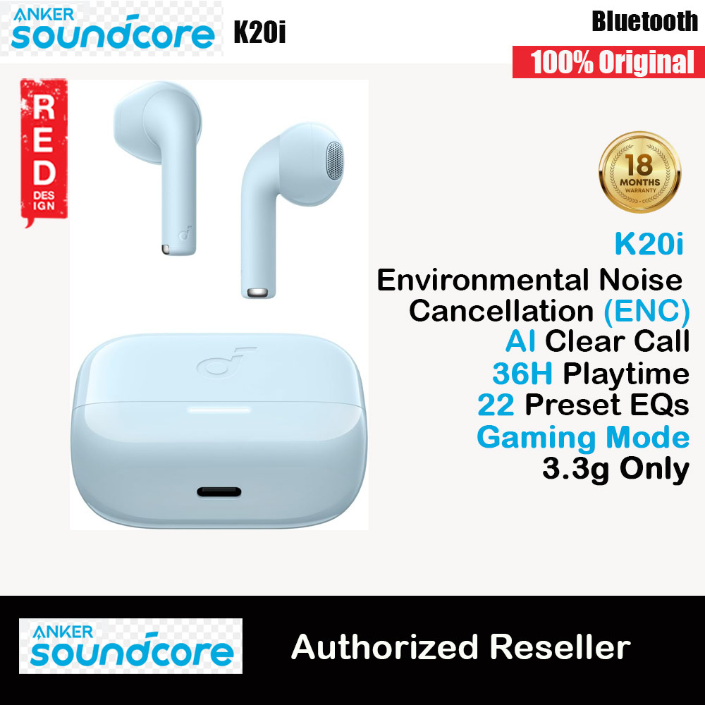 Picture of Soundcore by Anker K20i In Ear TWS wireless earbuds 36 Hours Playtime AI Clear Call (Blue) Red Design- Red Design Cases, Red Design Covers, iPad Cases and a wide selection of Red Design Accessories in Malaysia, Sabah, Sarawak and Singapore 