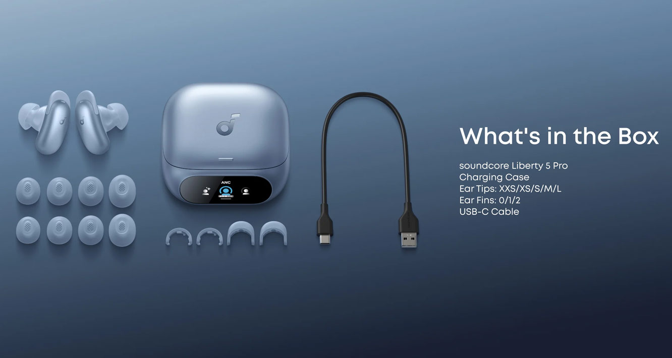 Picture of Soundcore by Anker Liberty 5 Pro ANC Wireless Earbuds Guinness World Records Clearest Clear Calls Adaptive Noise Cancelling LDAC Hi-Res Audio TWS Earbuds (Midnight Black)