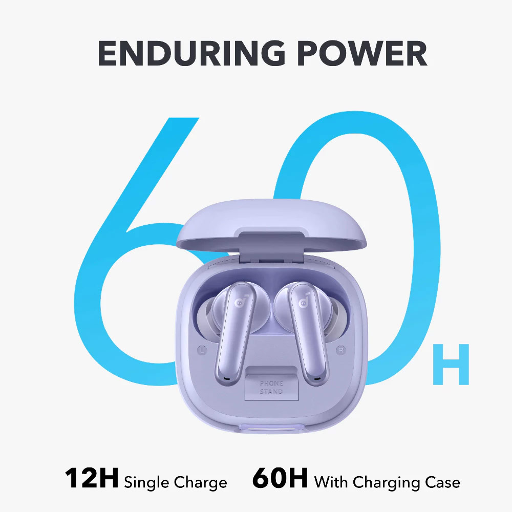 Picture of Anker Soundcore P40i Wireless Earbuds With Noise Cancelling Adaptive Heavy Bass 60H Playtime (Purple)