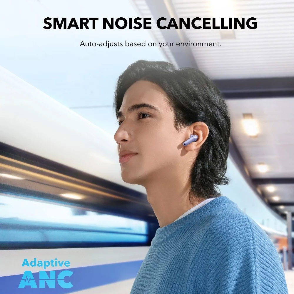 Picture of Anker Soundcore P40i Wireless Earbuds With Noise Cancelling Adaptive Heavy Bass 60H Playtime (Purple)