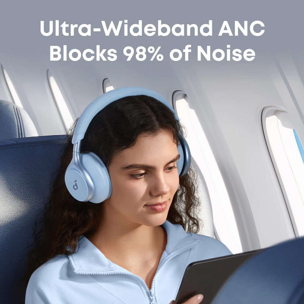 Picture of Soundcore by Anker Space One Headphones Hi-Res Sound Hybrid Active Noise Cancelling Headsets ANC TWS-A3035 (Black)