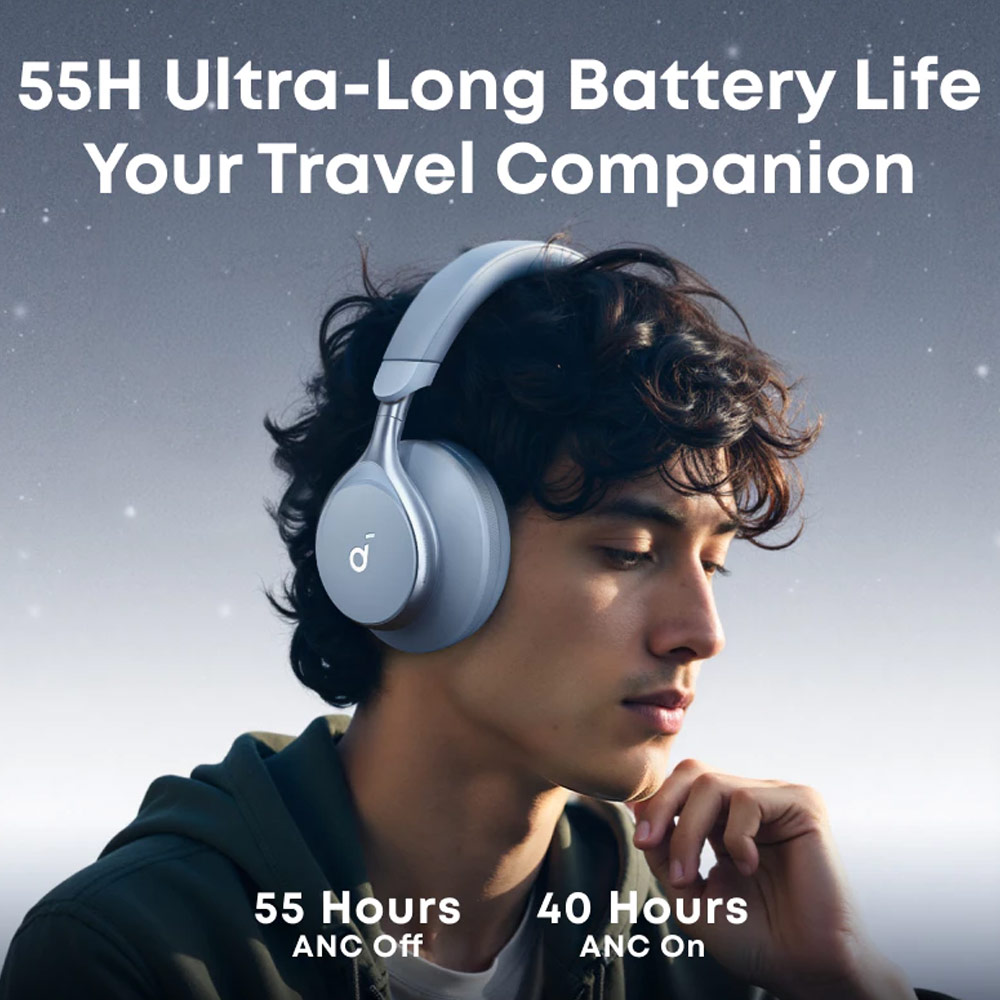 Picture of Soundcore by Anker Space One Headphones Hi-Res Sound Hybrid Active Noise Cancelling Headsets ANC TWS-A3035 (Black)