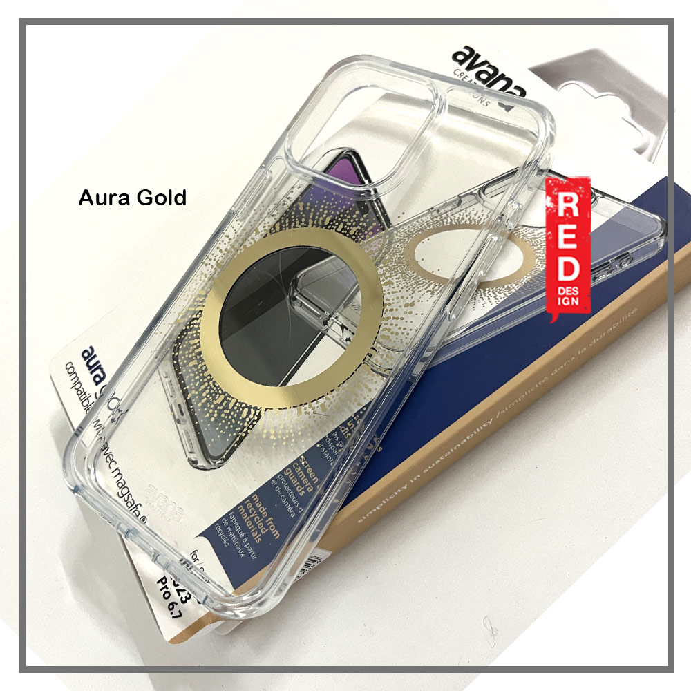 Picture of Apple iPhone 15 Pro Max 6.7 Case | Avana Aura Series Magnetic Drop Protection Transparent Case for Apple iPhone 15 Pro Max 6.7 (Gold)