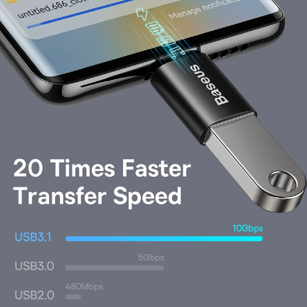 Picture of Baseus Ingenuity Series USBC TypeC Male to USB 3.1 Female Mini OTG Adapter (Dark Blue)