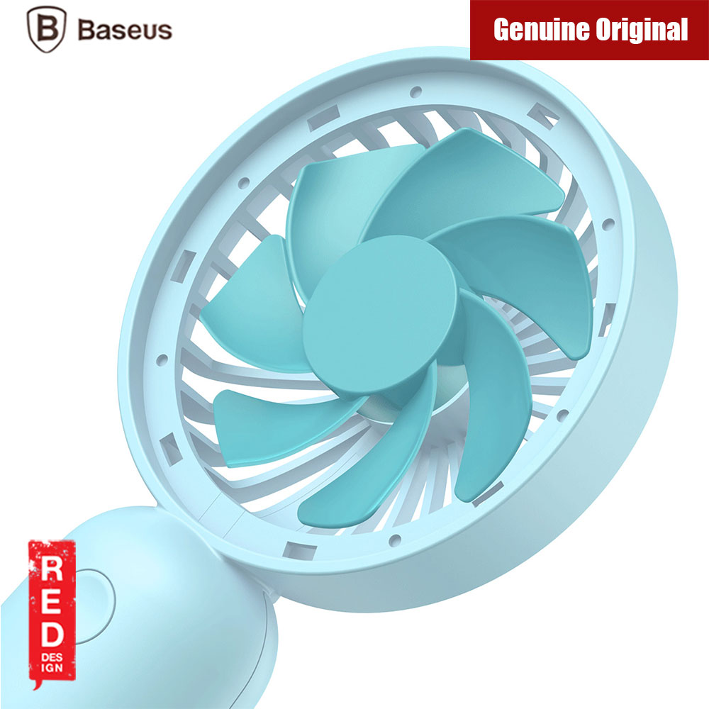 Picture of Baseus 1500mah Rechargeable Battery Fan Office Home Outdoor Portable Handheld Mini Fan 3 Speed Adjustable Cooling Fan (Blue)