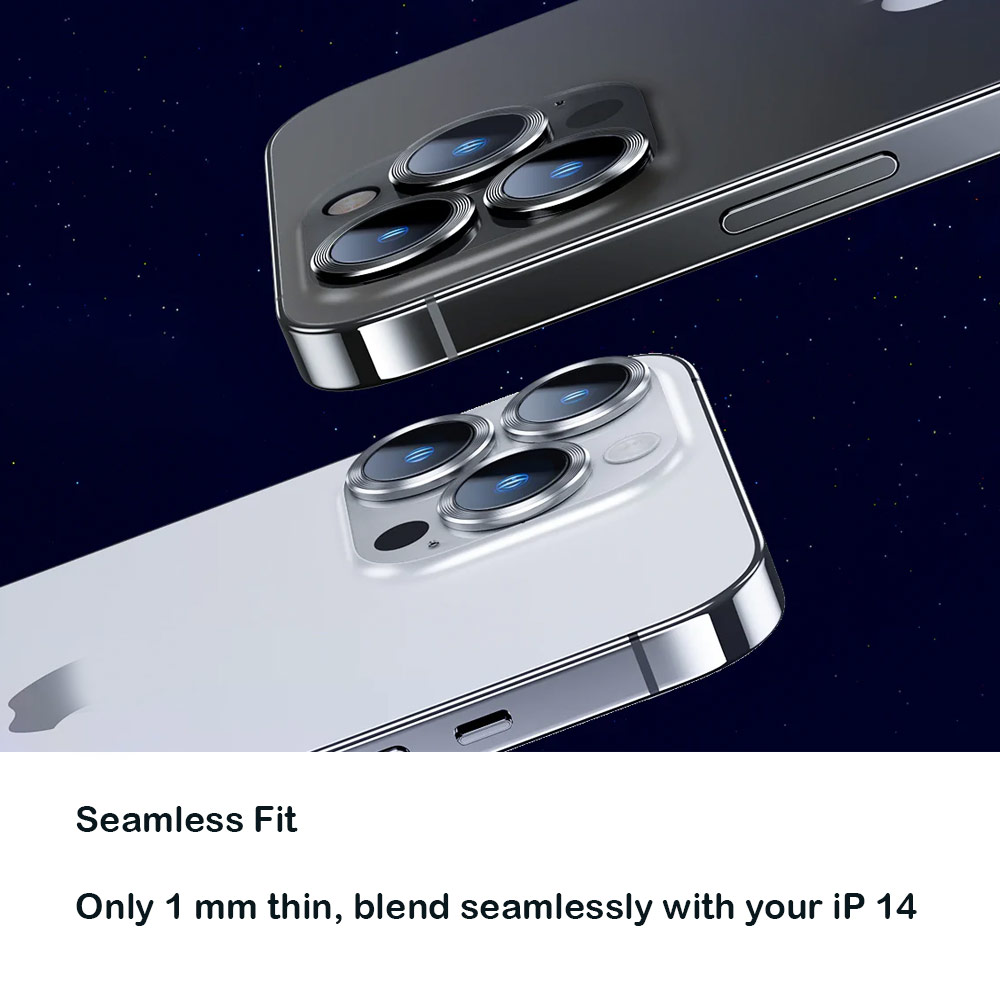 Picture of Apple iPhone 14 Pro Max 6.7  | Benks Ultra Thin Metal Shield  Glass Camera Lens Protection Protector for iPhone 14 Pro 6.1 iPhone 14 Pro Max 6.7 (Graphite)