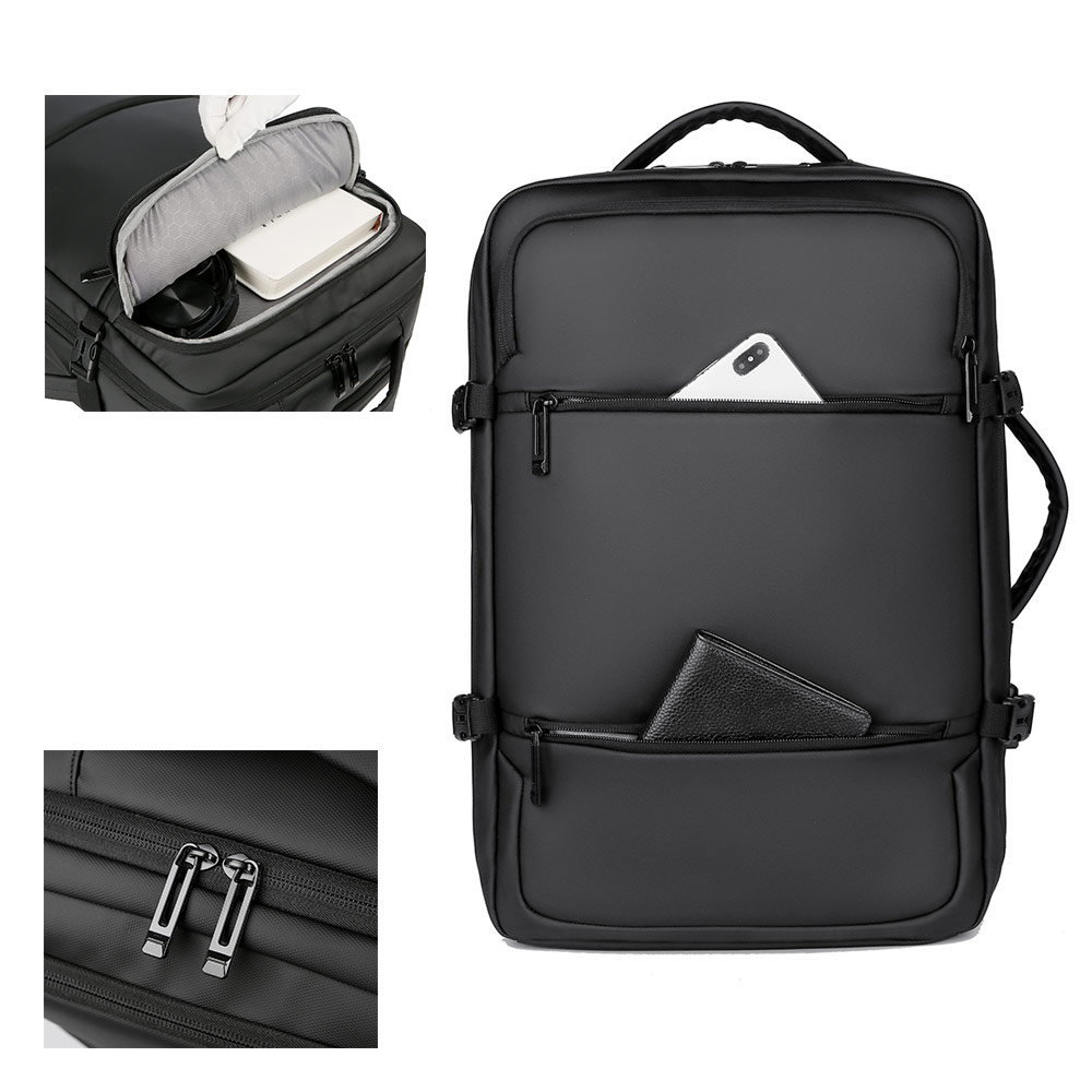 Picture of Boomwave Light Series High Capacity Travel Backpack with USB Charging Port for Laptop up to 15" inches (Black)