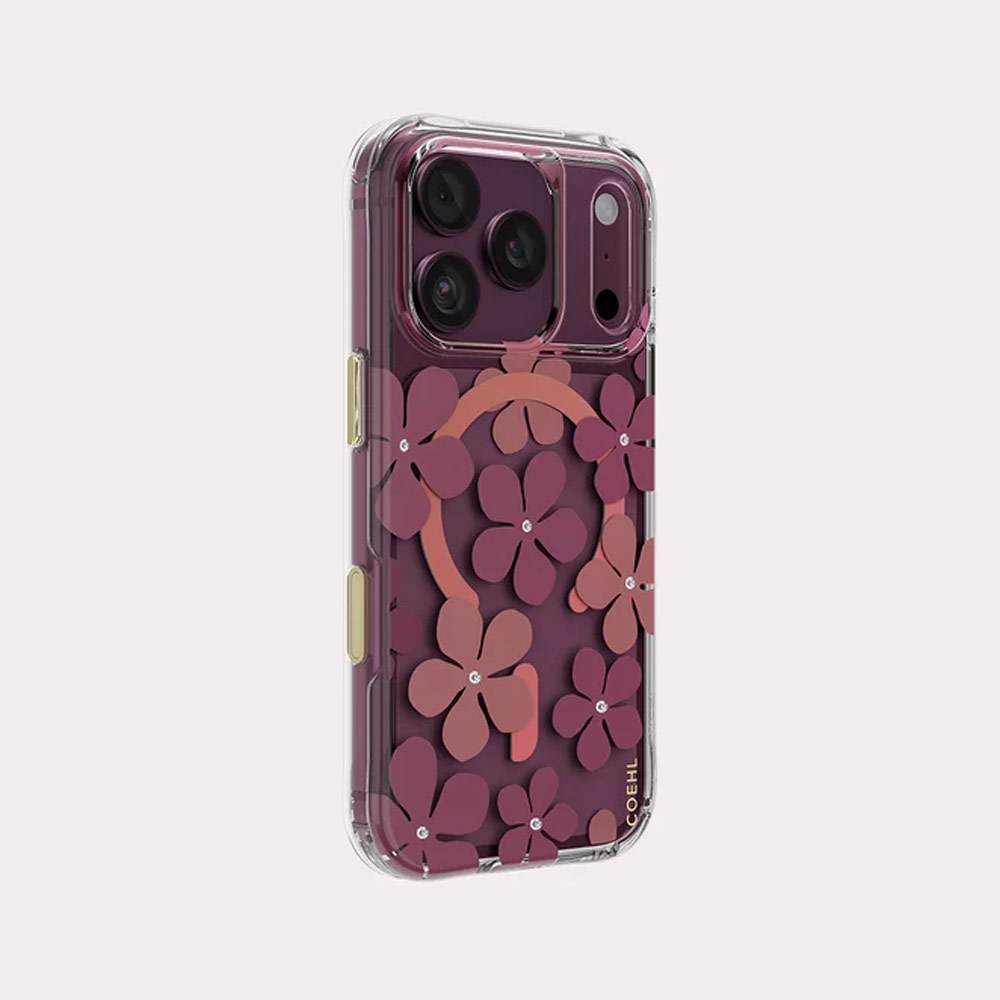 Picture of Apple iPhone 18 Pro Max Case | Coehl MILA MagClick Magnetic Charging Case with Camera Control Button for iPhone 18 Pro Max - Crimson Bloom